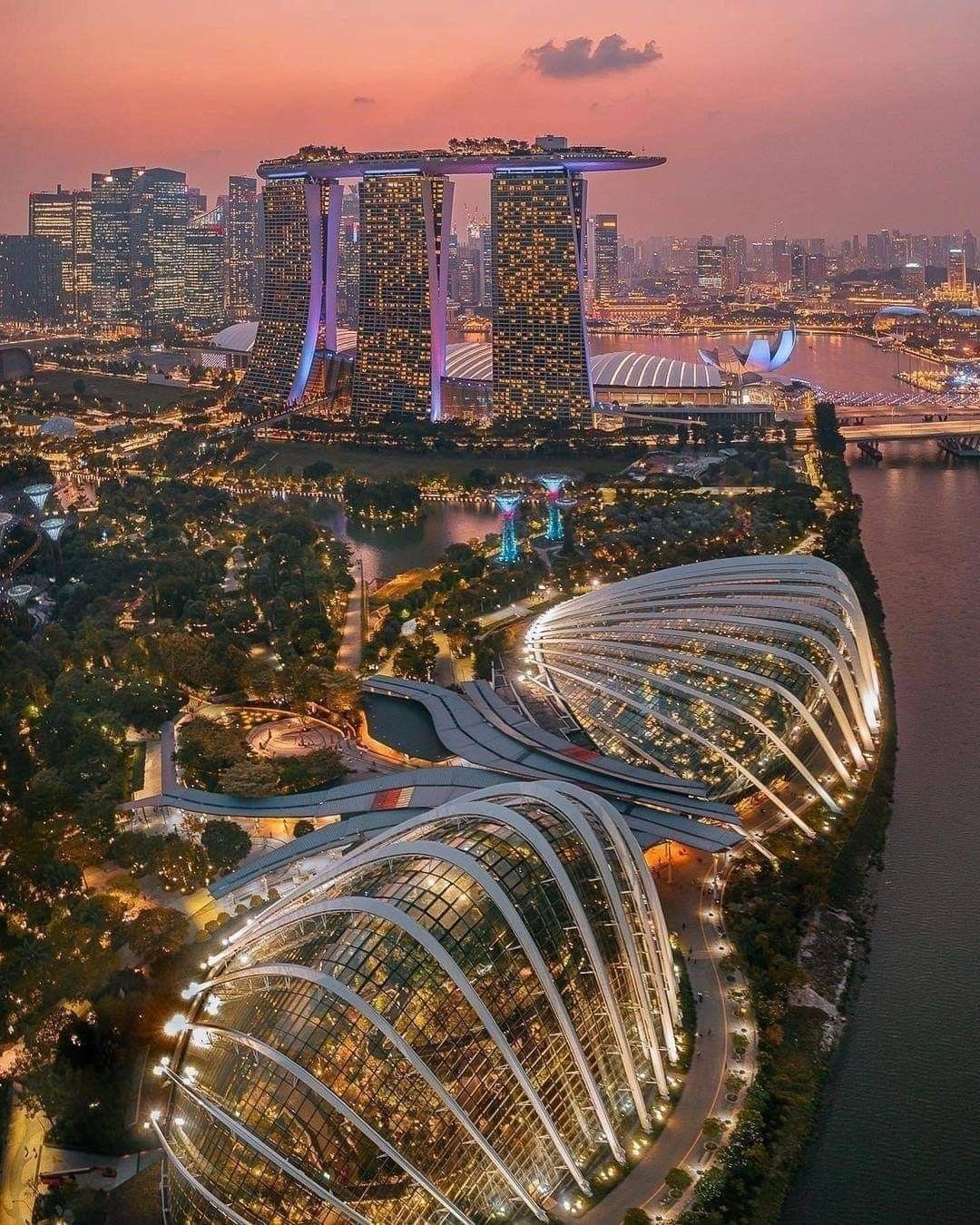 Modern spherical building in Singapore